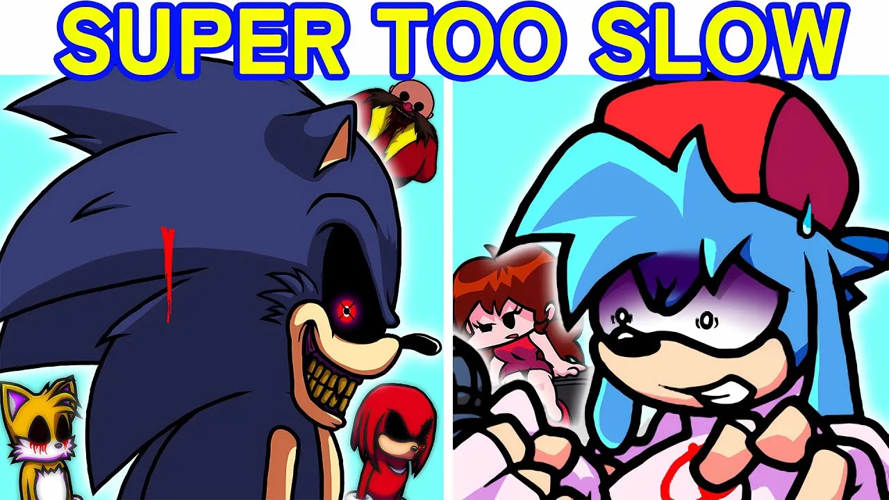 Friday Night Funkin' Sonic.exe Super High Effort Too Slow Awemix