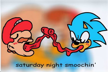 Mario and Sonic Smoochin